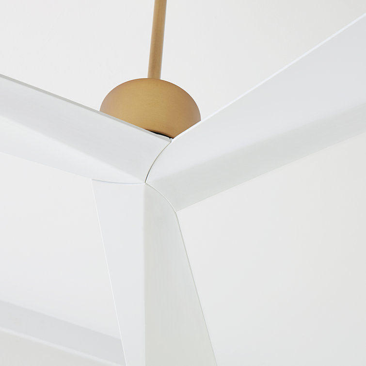 Adler 52" Burnished Brass and Matte White Ceiling Fan with Remote