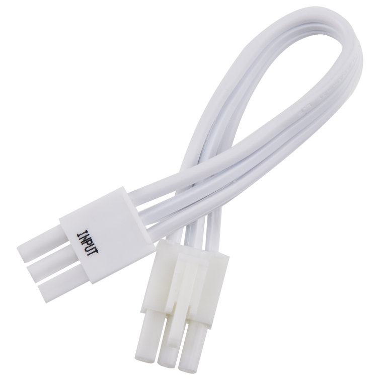 6-Inch White Under Cabinet Linkable Cable with Mounting Clips