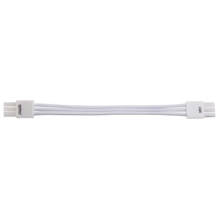 6-Inch White Under Cabinet Linkable Cable with Mounting Clips