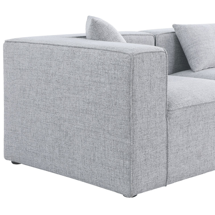 Elegant Grey Linen 144'' Modular Sofa
