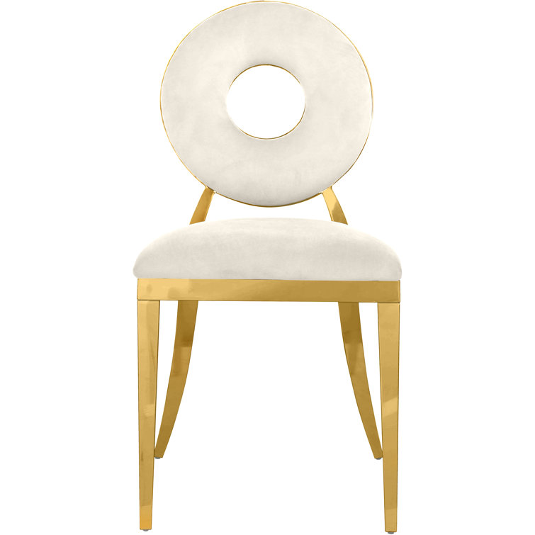 Chic Carousel Green Velvet Dining Chair with Gold Metal Frame