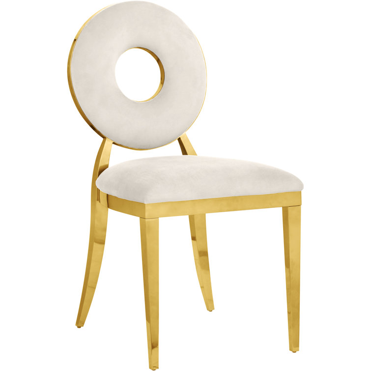 Chic Carousel Green Velvet Dining Chair with Gold Metal Frame