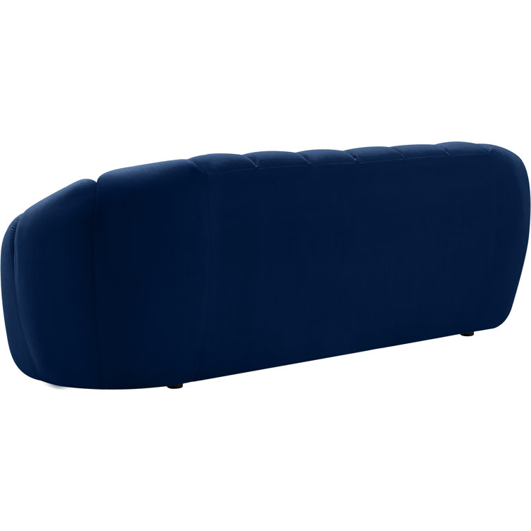 Elijah 94'' Navy Velvet Tufted Sofa