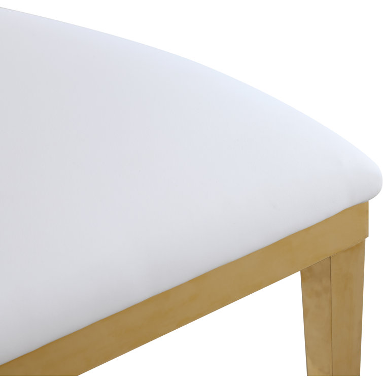 Navy Velvet Upholstered Side Chair with Gold Metal Legs
