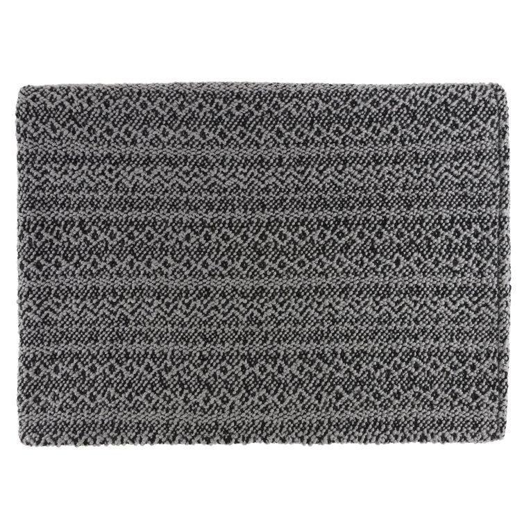 Gray Acrylic Machine Washable Reversible Throw Blanket