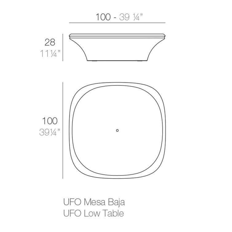 Taupe Square Acrylic Outdoor Pedestal Coffee Table