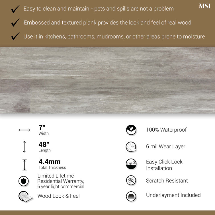 Mylo 7x48 Light Brown Rigid Core Luxury Vinyl Plank Flooring