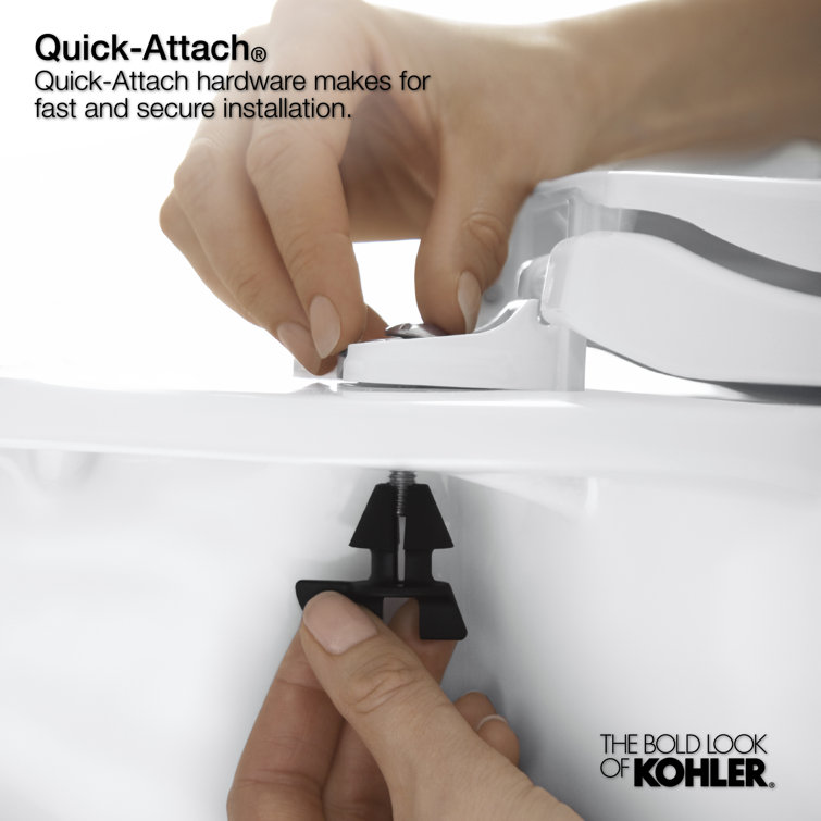 White Round-Front Toilet Seat with Quiet-Close Lid