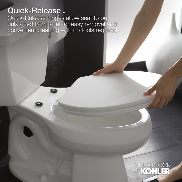 White Round-Front Toilet Seat with Quiet-Close Lid