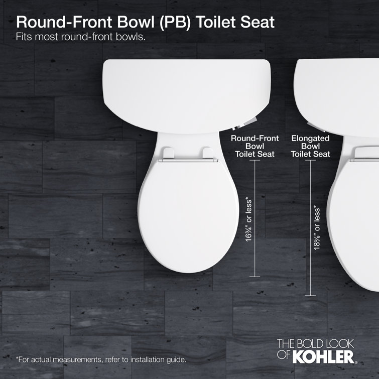 White Round-Front Toilet Seat with Quiet-Close Lid