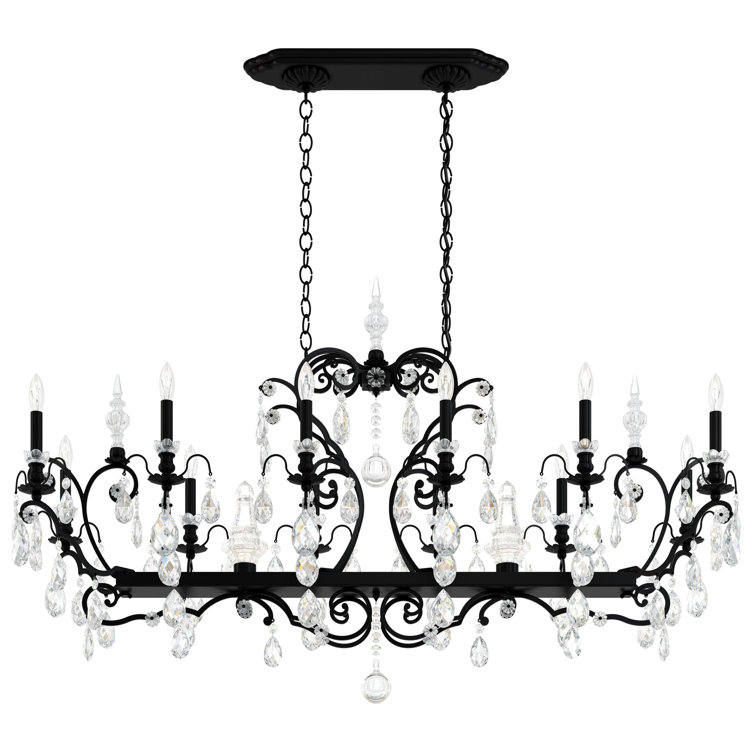 Renaissance Black 13-Light Traditional Chandelier with Clear Heritage Crystal