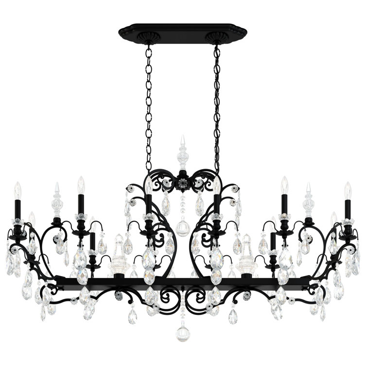 Renaissance Black 13-Light Traditional Chandelier with Clear Heritage Crystal