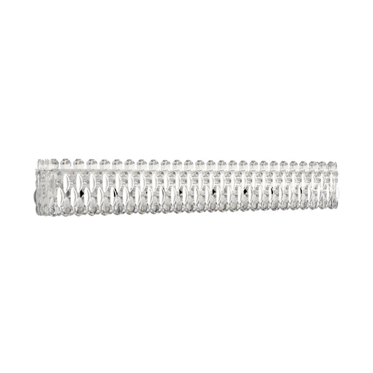 White Heritage Crystal 8-Light Dimmable Flush Mount Sconce