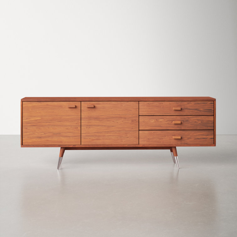 Sienna Walnut Mid-Century Modern Sideboard with Tapered Legs