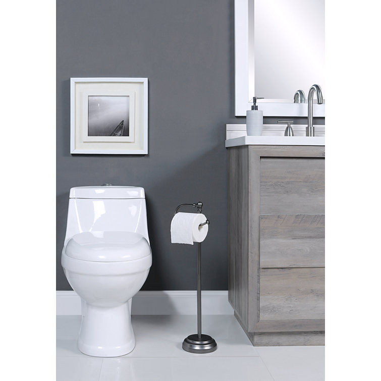 Black Nickel Free Standing Toilet Paper Holder Stand