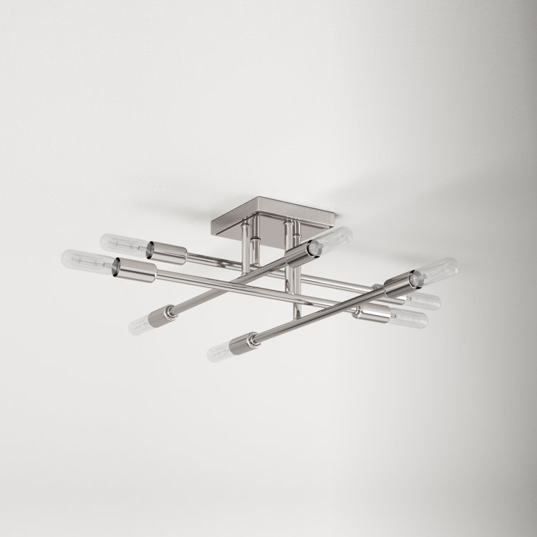 Lyrique Polished Nickel 8-Light Semi-Flush Ceiling Mount