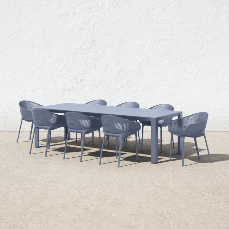 Siesta Air 11-Piece Dark Gray Resin Extendable Outdoor Dining Set