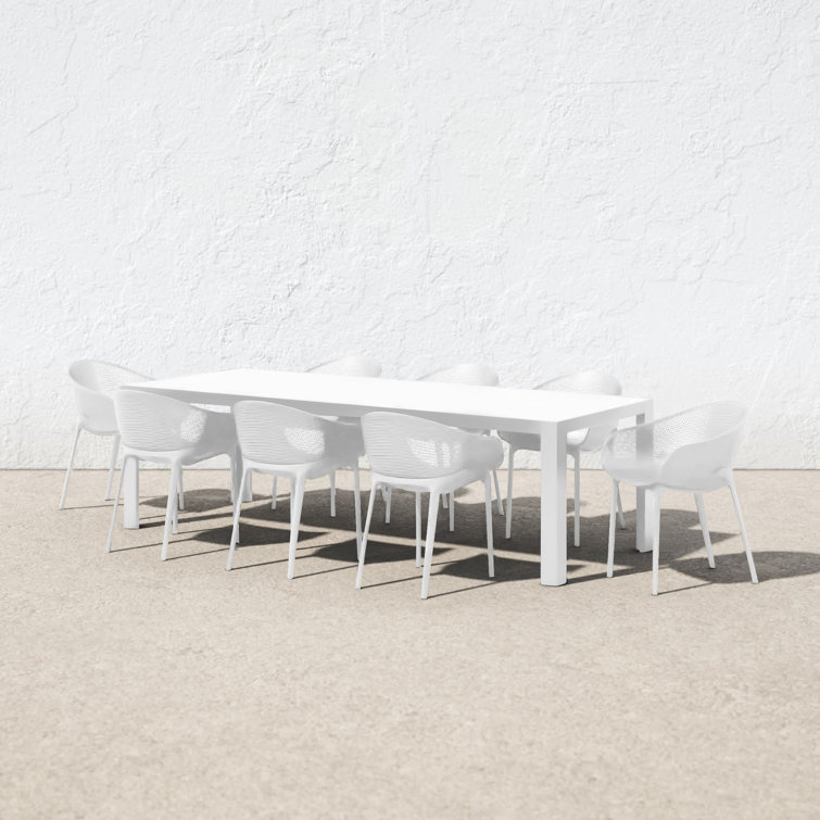 Farrah Contemporary Rectangular 8-Person Extendable Outdoor Dining Set