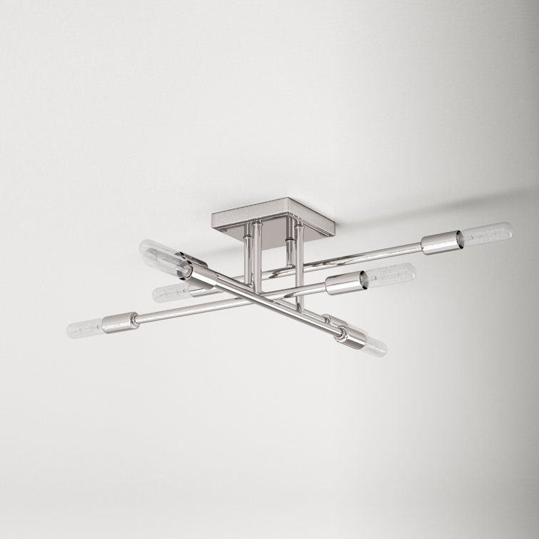 Lyrique Polished Nickel 8-Light Semi-Flush Ceiling Mount