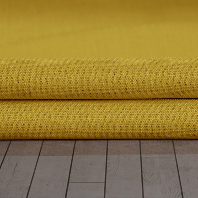 Dandelion Gold Faux Linen Blackout Curtain Panel, 100" x 84"