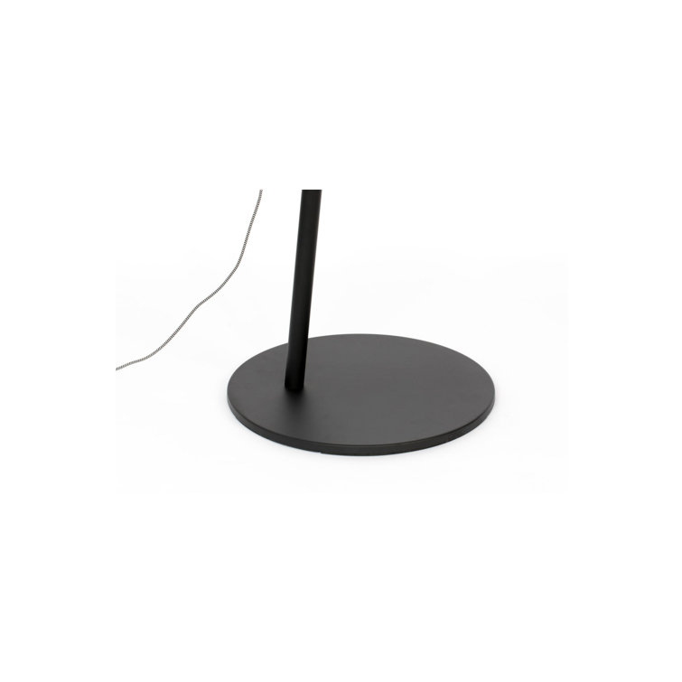 Adjustable Black Iron Task Floor Lamp with Drum Shade