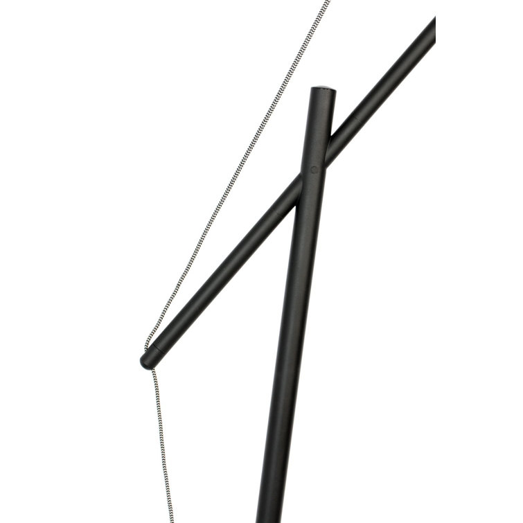 Adjustable Black Iron Task Floor Lamp with Drum Shade