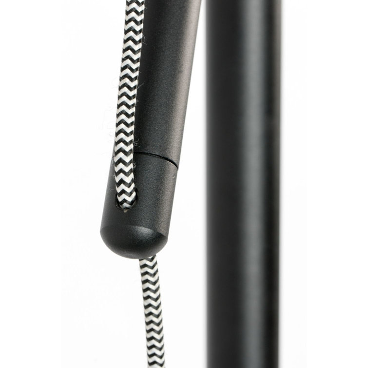 Adjustable Black Iron Task Floor Lamp with Drum Shade