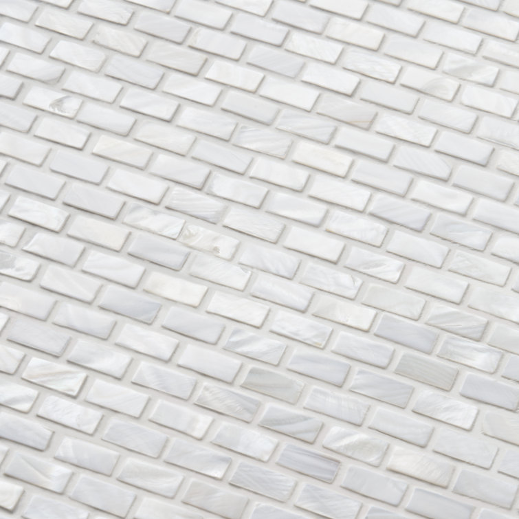 White Mother of Pearl Seashell Brick Mosaic Wall Tile
