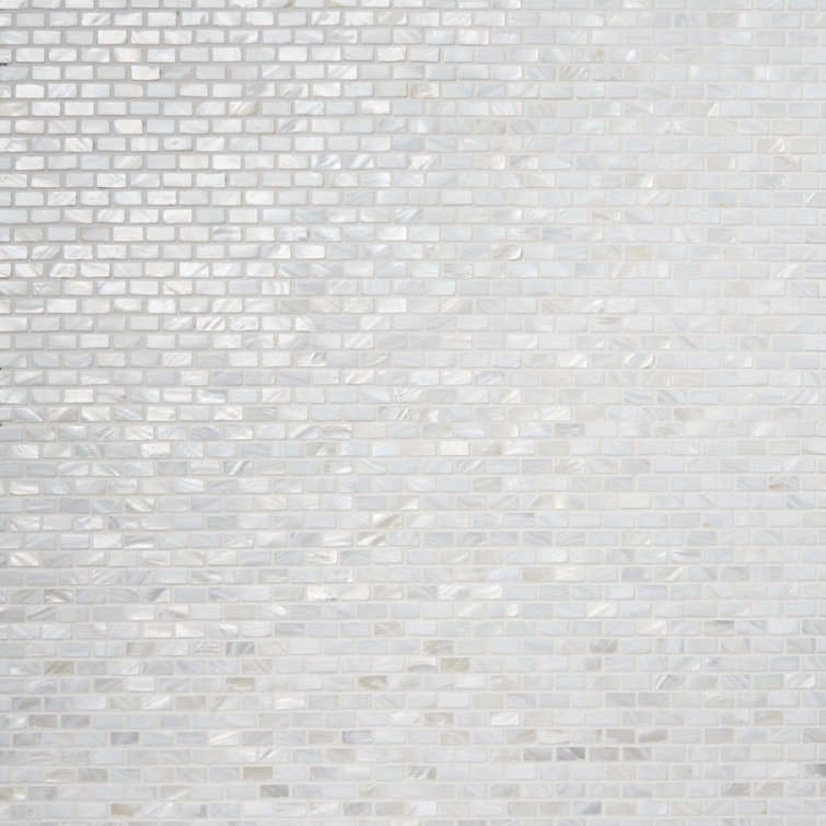White Mother of Pearl Seashell Brick Mosaic Wall Tile