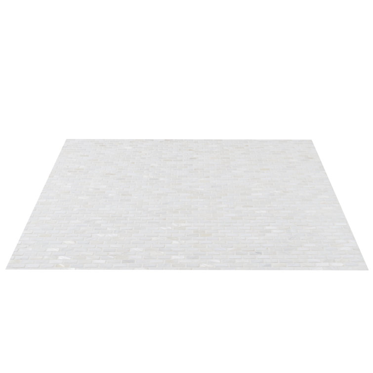 White Mother of Pearl Seashell Brick Mosaic Wall Tile