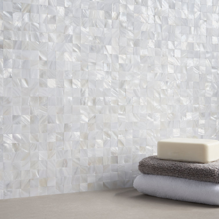 Lokahi 12x12 White Natural Seashell Mosaic Tile