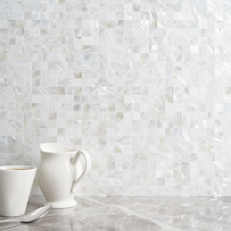 Lokahi 12x12 White Natural Seashell Mosaic Tile