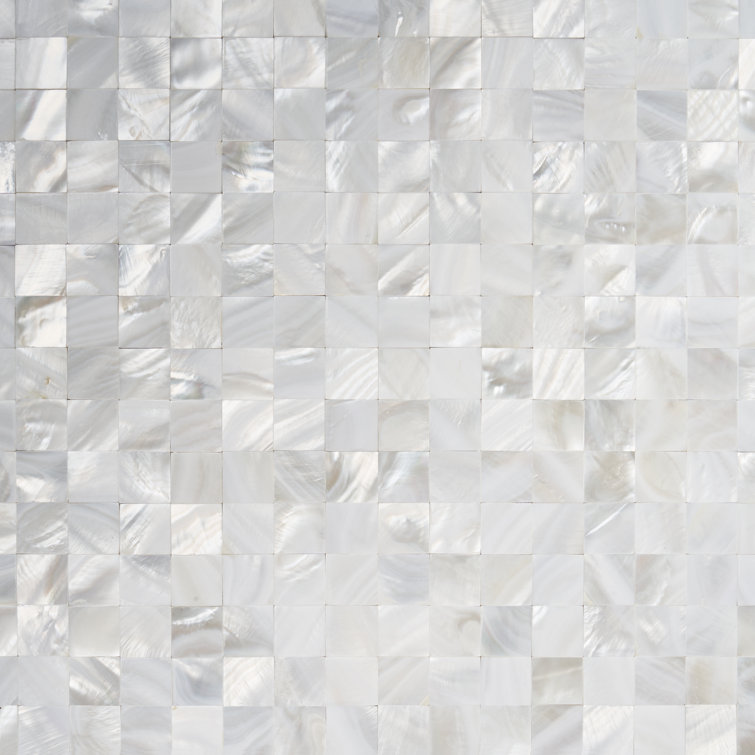Lokahi 12x12 White Natural Seashell Mosaic Tile