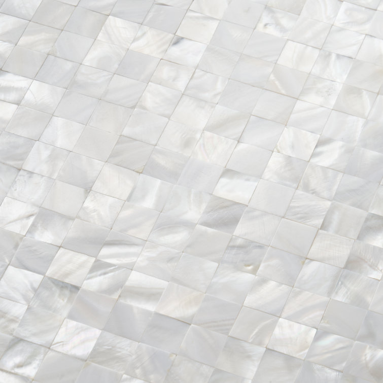Lokahi 12x12 White Natural Seashell Mosaic Tile