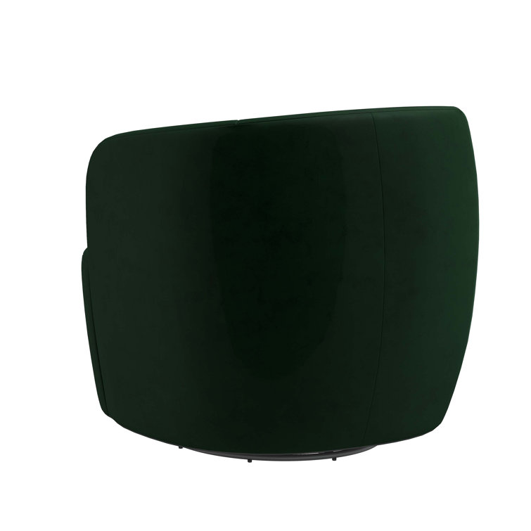 Emerald Velvet Swivel Accent Chair with Manufactured Wood Base