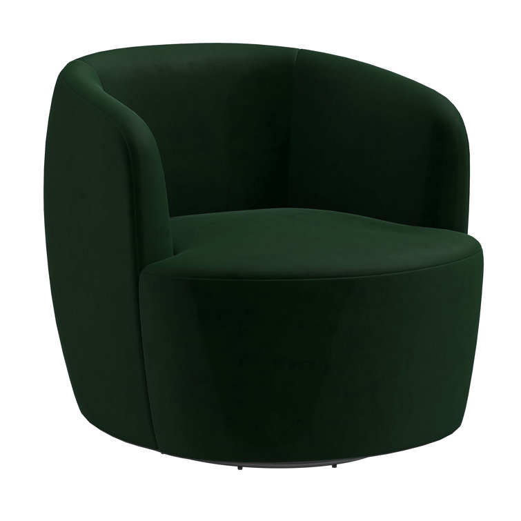 Emerald Velvet Swivel Accent Chair with Manufactured Wood Base