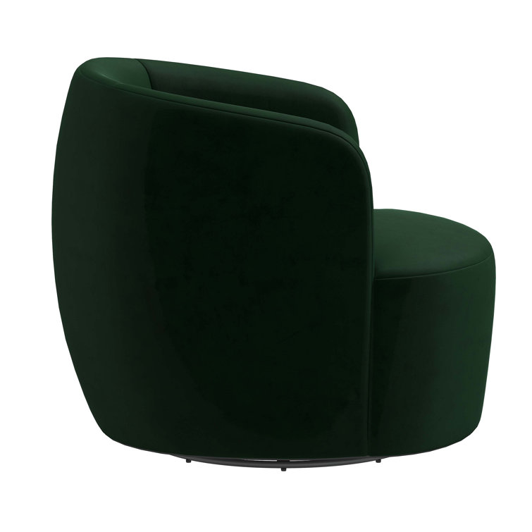 Emerald Velvet Swivel Accent Chair with Manufactured Wood Base