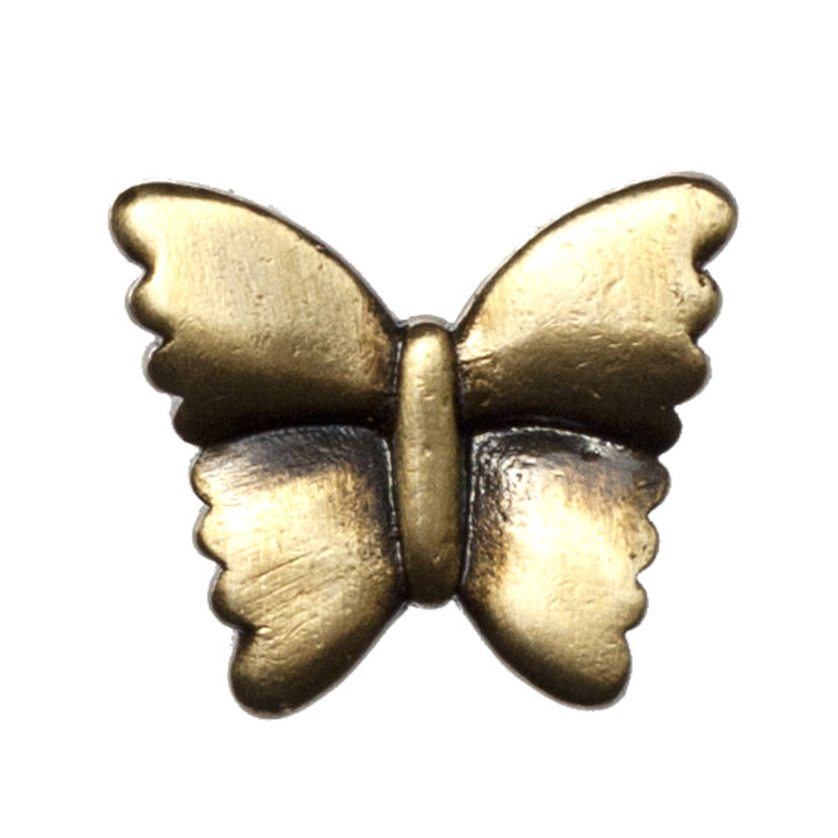 Antique Brass Butterfly Novelty Knob with Mounting Hardware