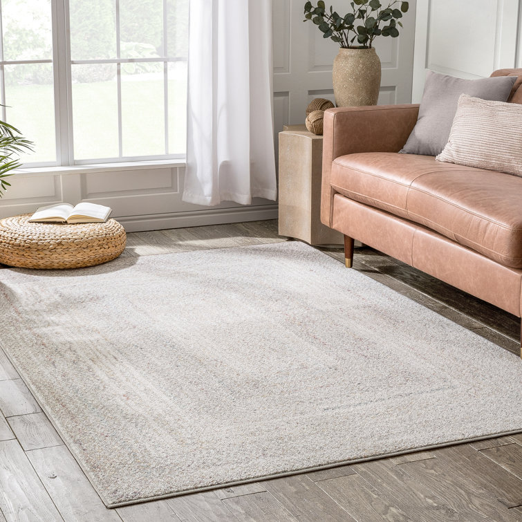 Ivory Yellow Braided Synthetic Area Rug 3'11" x 5'3"