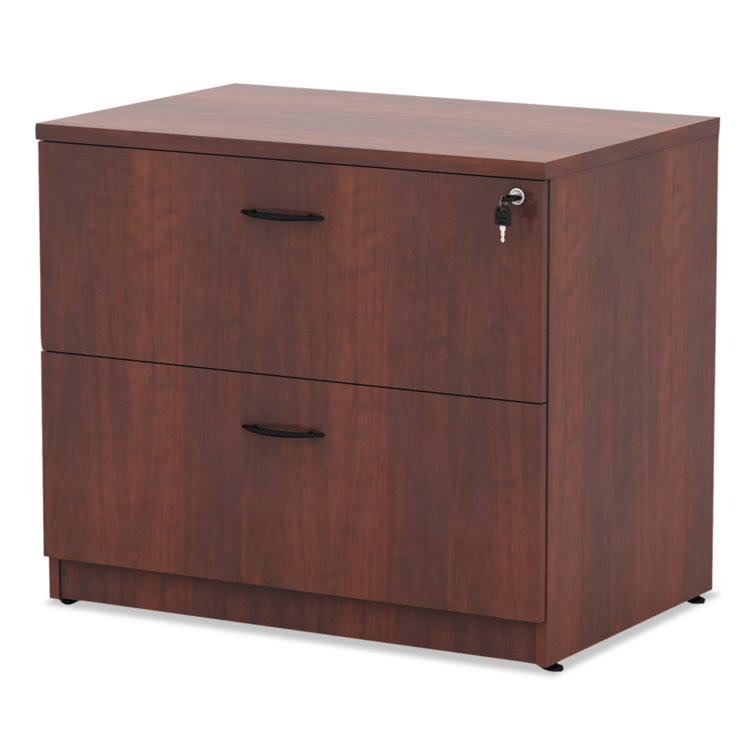 Medium Cherry 34'' Wide Lockable 2-Drawer Lateral File Cabinet