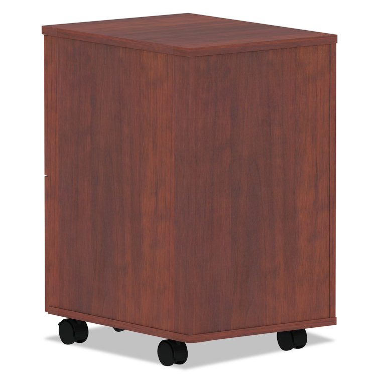 Medium Cherry 2-Drawer Lockable Mobile Pedestal File Cabinet