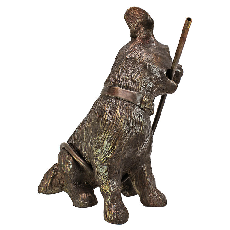 Bronze Mischievous Dog Garden Statue with Hose
