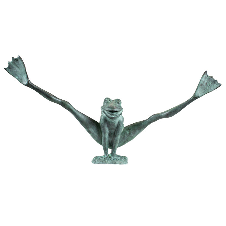Large Bronze Crazy Legs Leap Frog Garden Statue