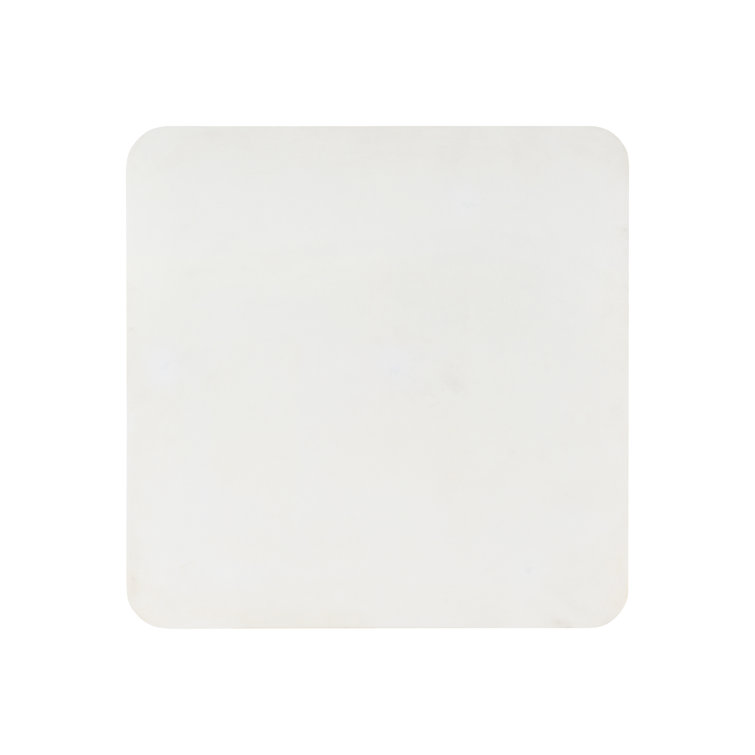 Gray and White Faux Stone Square Side Table