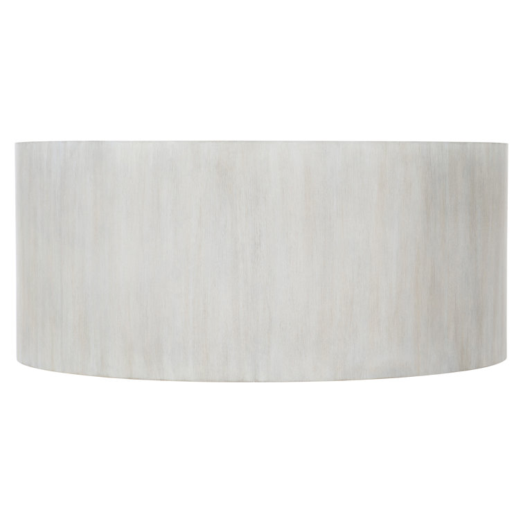Transitional Thorne Off-White Round Wood & Metal Coffee Table with Storage