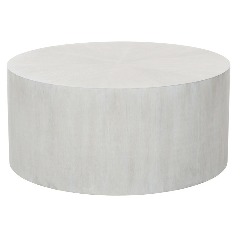 Thorne Transitional Round Off-White Wood Coffee Table with Storage