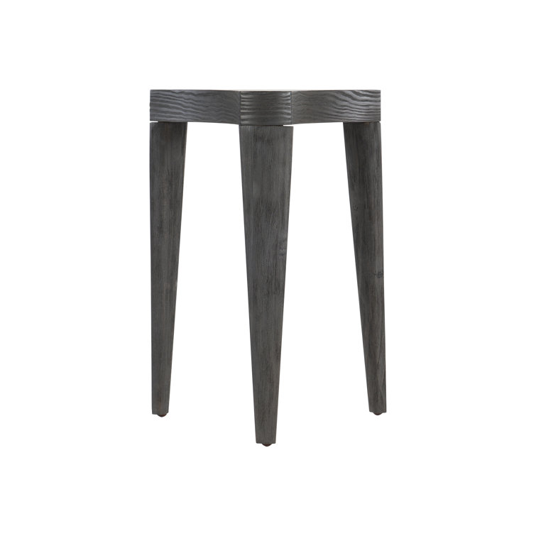 Katana Blackened Pine Triangular Three-Legged Accent Table