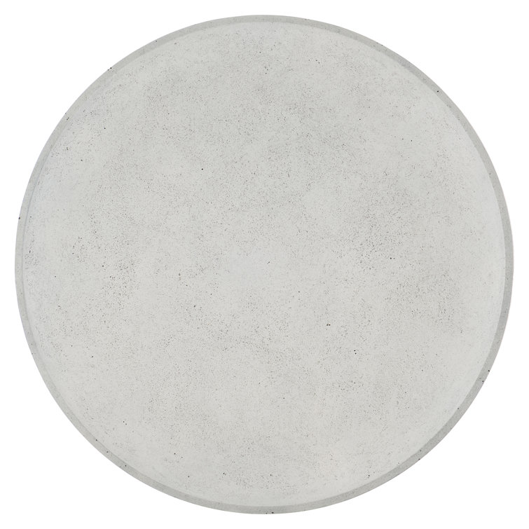 Gray Round Concrete Coffee Table with Storage