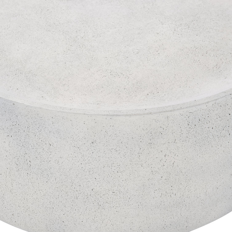 Gray Round Concrete Coffee Table with Storage