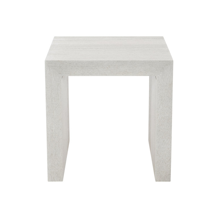 Off-White Rectangular Transitional Wood End Table
